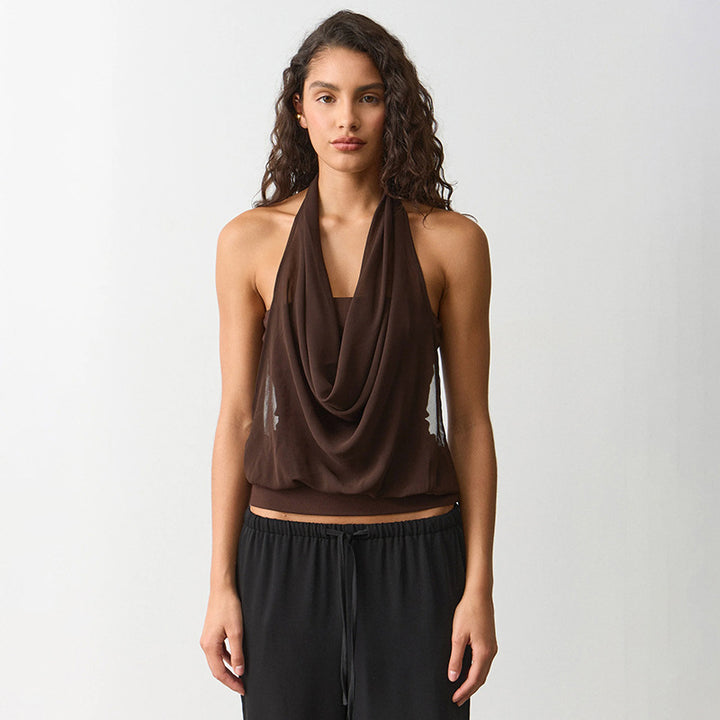 Dame Legende draperet halterneck top Skovae