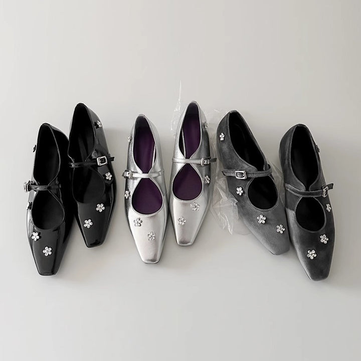 Dame Dekorative Strass Mary Jane Ballerinaer Stilla