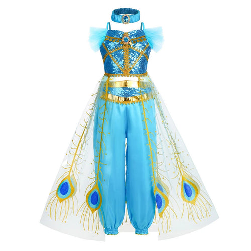 Dame prinsessekostume med glitrende detaljer og funklende tyl Skovae
