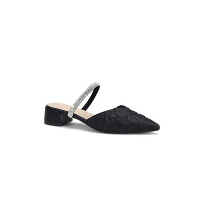 Dame Sling-Pumps med kunstneriske teksturer og moderigtige glimmerrem Stilla