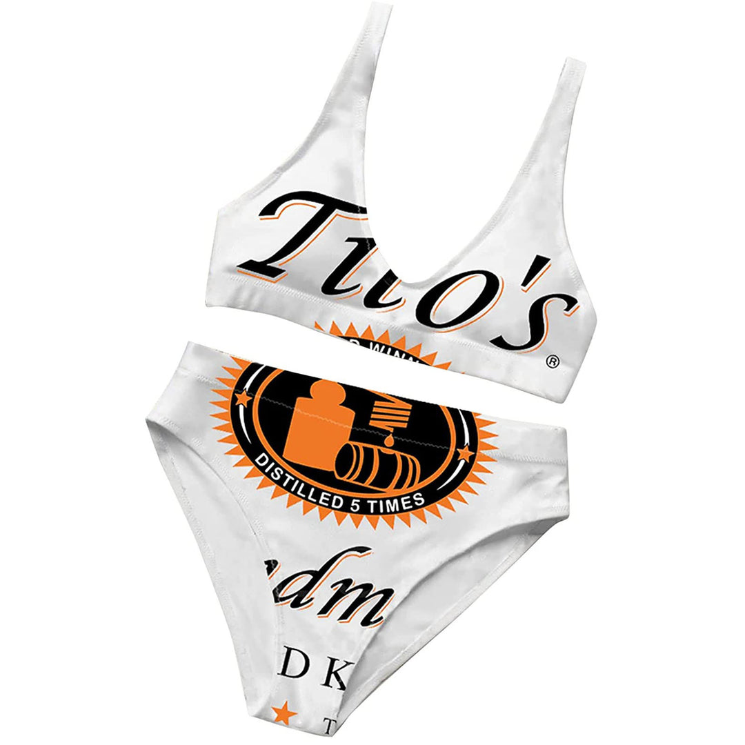 Dame Bikini-sæt med stilfuld logo-design og dyb udskæring Stilla