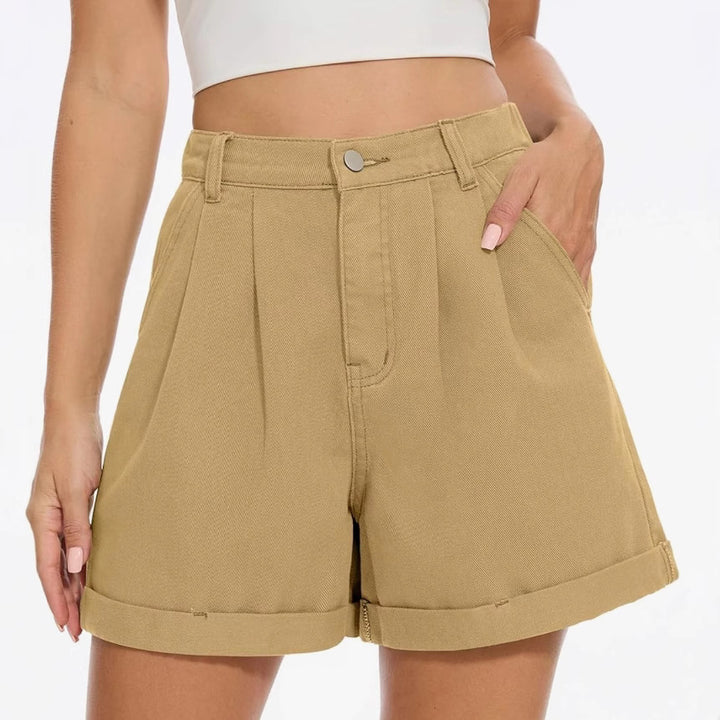 Dame højtaljerede folded shorts Stilla