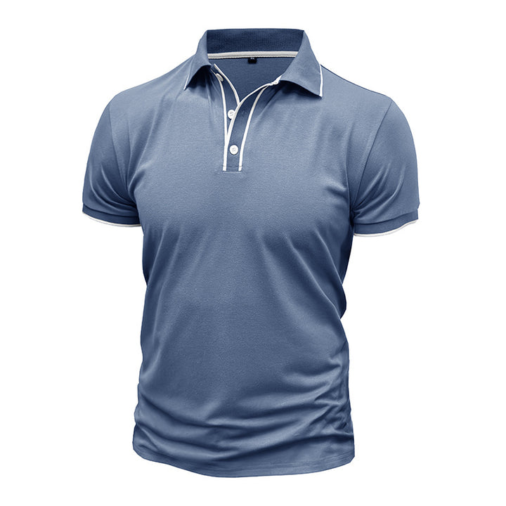 Herren Poloshirt med åndbart funktionsmateriale og moderne knapdesign Stilla