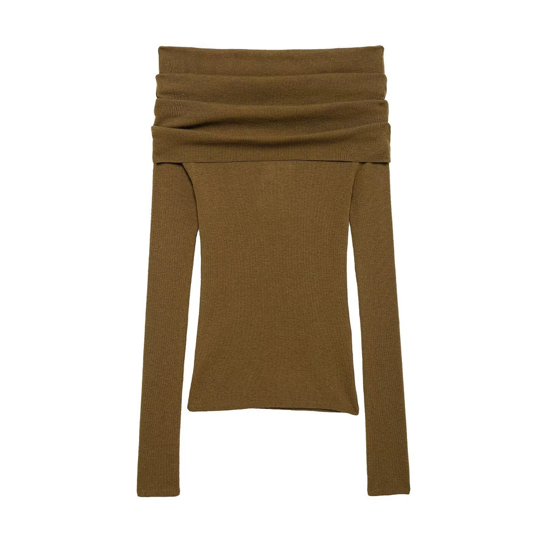 Femme Off-Shoulder Rib Langærmet Top Stilla