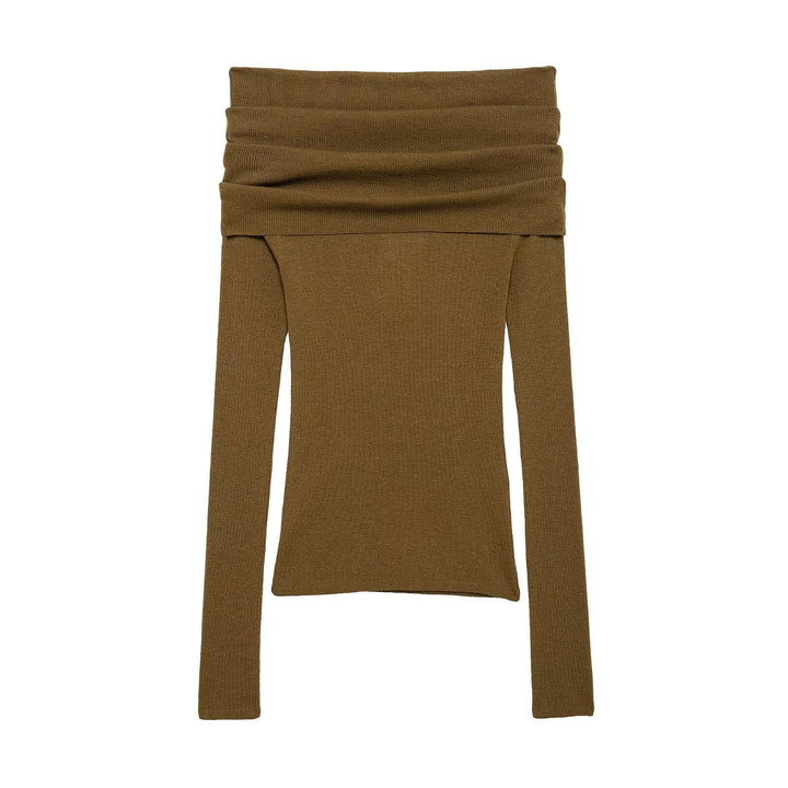 Femme Off-Shoulder Rib Langærmet Top Stilla