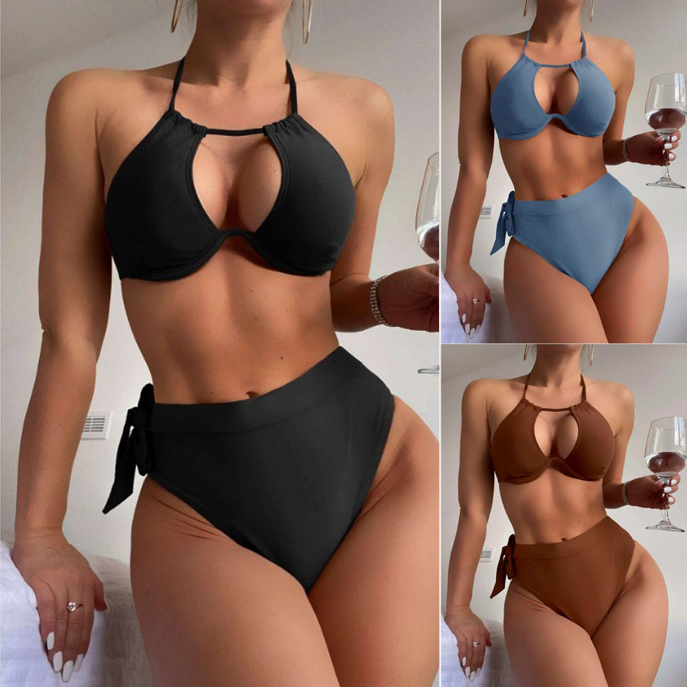 Dame Bikini-sæt med legende cut-out og justerbare bindebånd Stilla