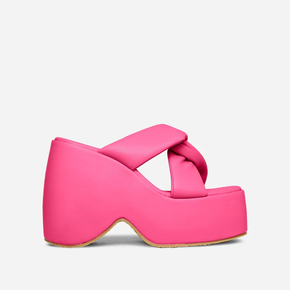 Femme Plattform Rutschsandaler med skulpturelt design Stilla