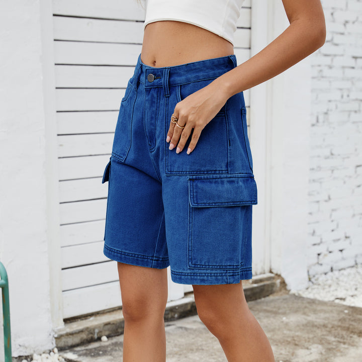 Dame Cargo-shorts med sidelommer og høj talje Stilla