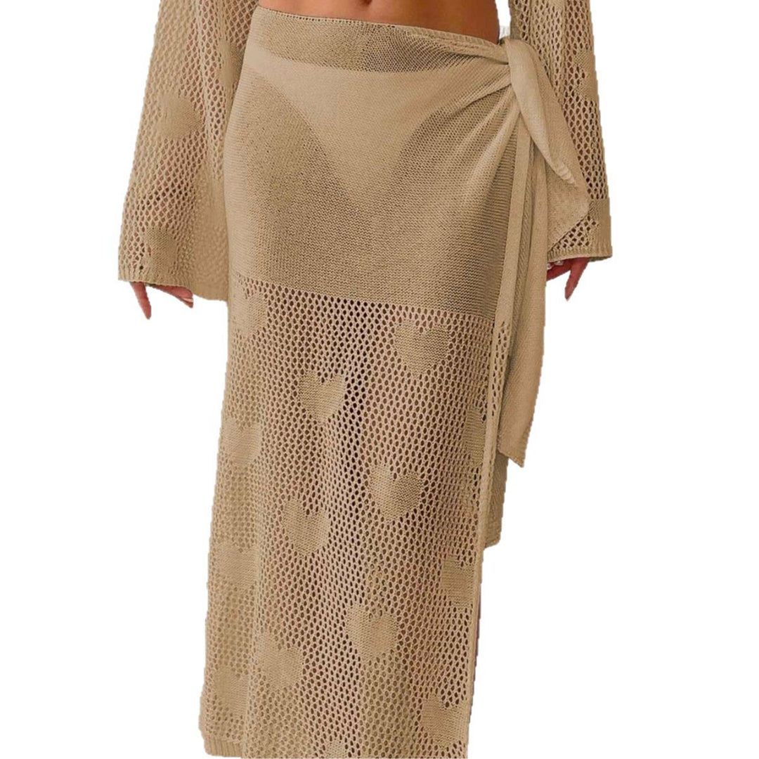 Femme Hæklet Strand Cover-Up Sæt Stilla 1750742744