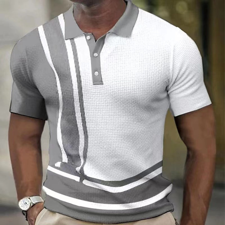 Herrer polo t-shirt med moderne strukturdesign og sportslige accenter Stilla