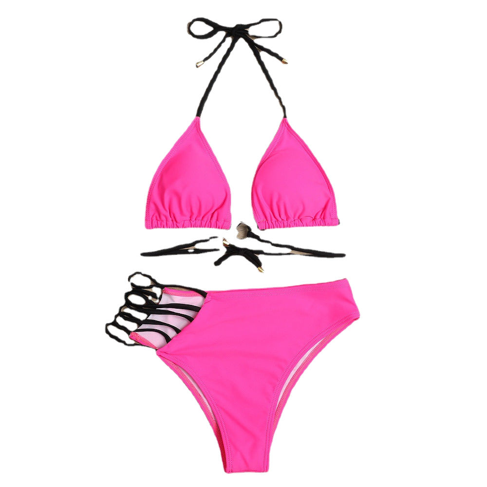 Dame trekant-bikini med stilfulde bindebånd og hudvenlig pasform Stilla