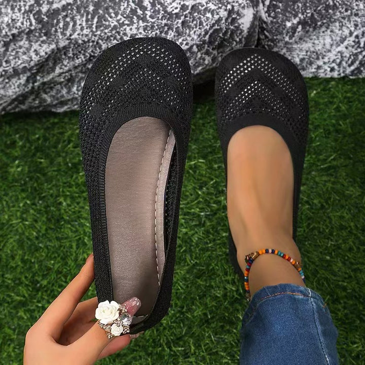 Dame Åndbare og fleksible Ballerinas i strikmateriale Stilla