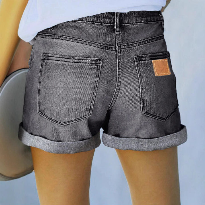 Dame mode Destroyed Denim Shorts med høj talje og oplyste områder Stilla