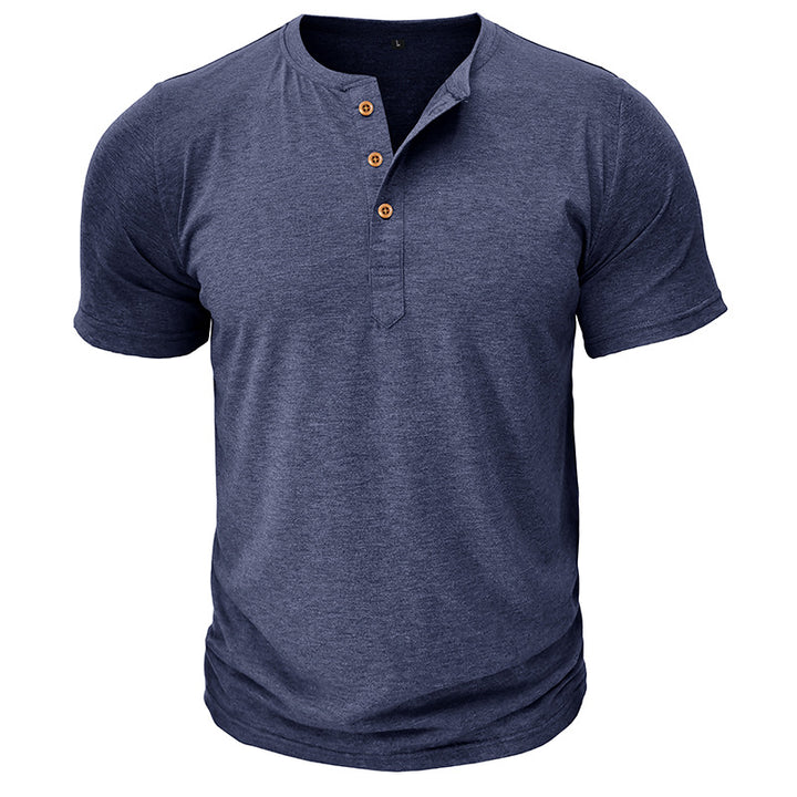 Herrer Henley T-shirt med knapper og afslappet snit Stilla