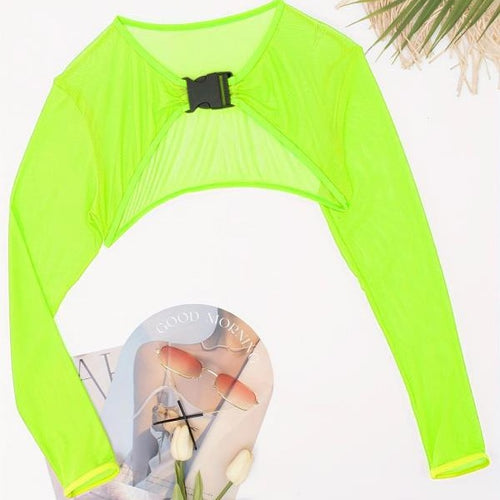 Dame Fashionable Mesh-top med lange ærmer Skovae