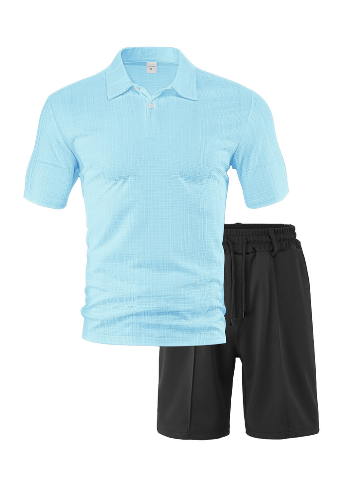 Herre Sporty Poloshirt og Shorts Sæt med åndbar teknologi Stilla