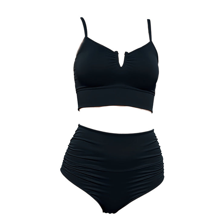 Dame Højskåret Bikini med raffineret rynkning Skovae