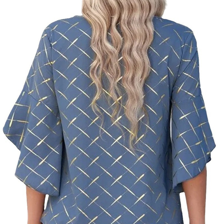 Dame Elegant og luftig bluse med geometrisk mønster Stilla