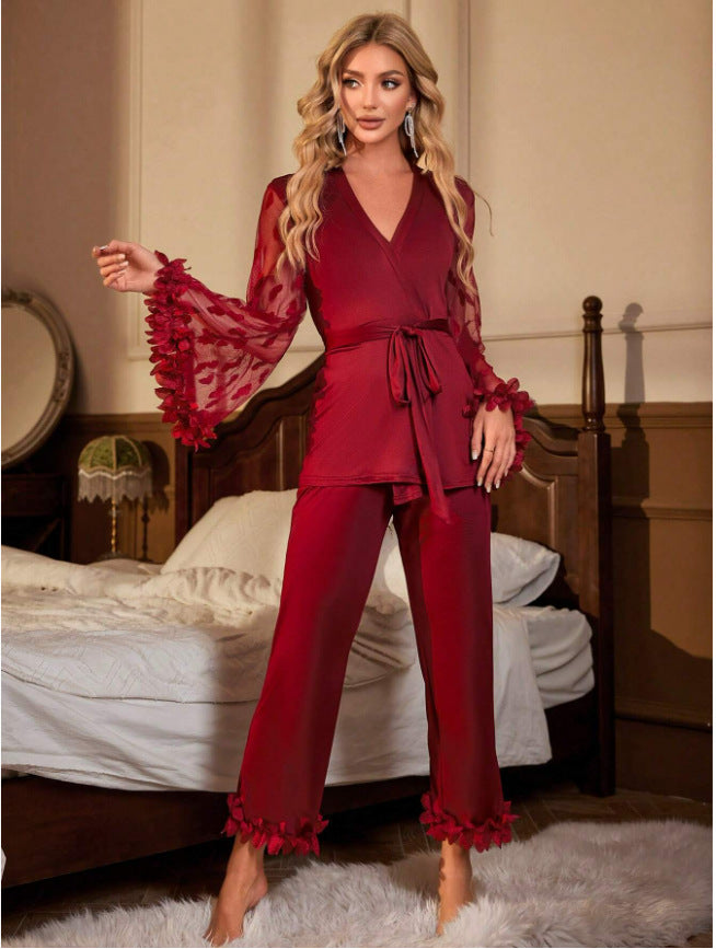 Dame Romantisk Blonder Pyjamasæt Stilla