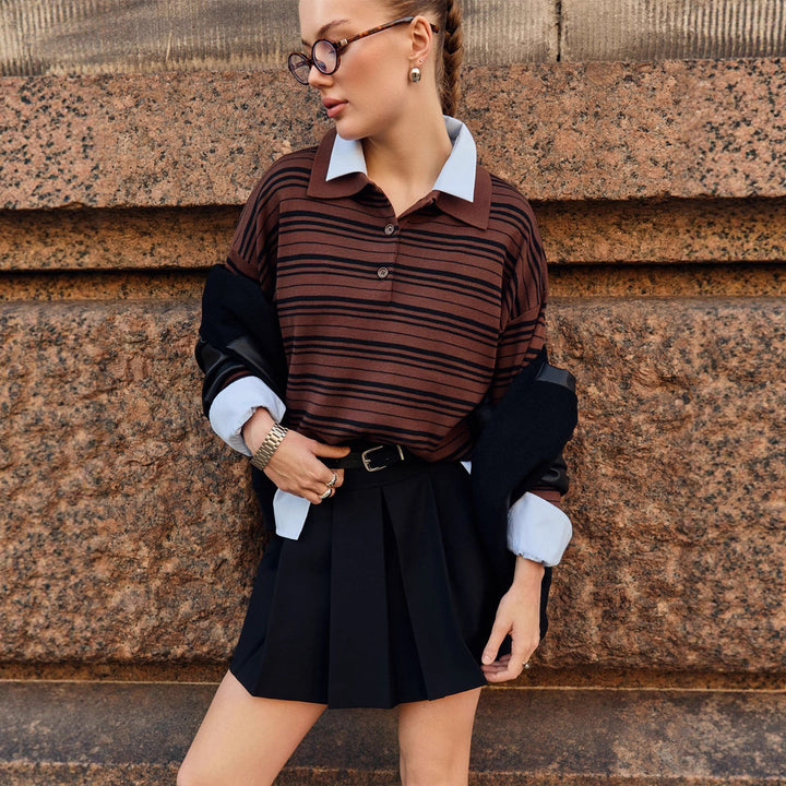 Kvinders striped cardigan med en afslappet pasform Stilla