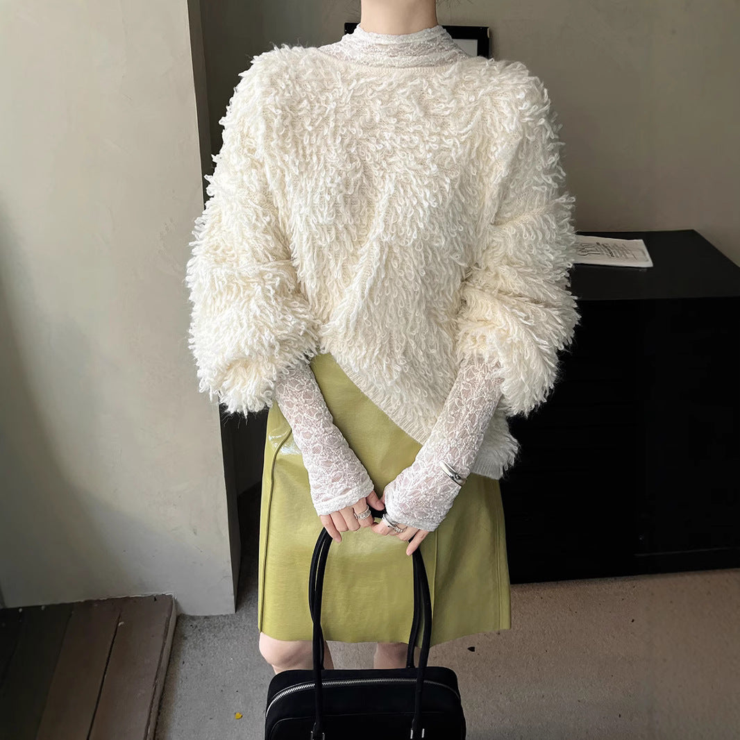 Dame Fuzzy Pullover med oversize snit Stilla