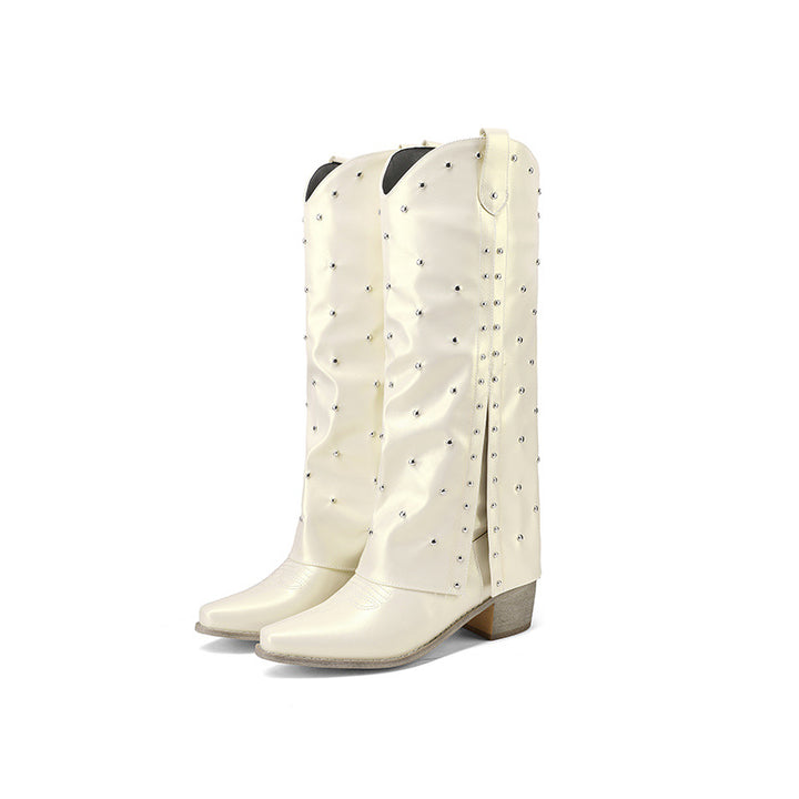Femme western-inspirerede dekorative stiletto-støvler Stilla