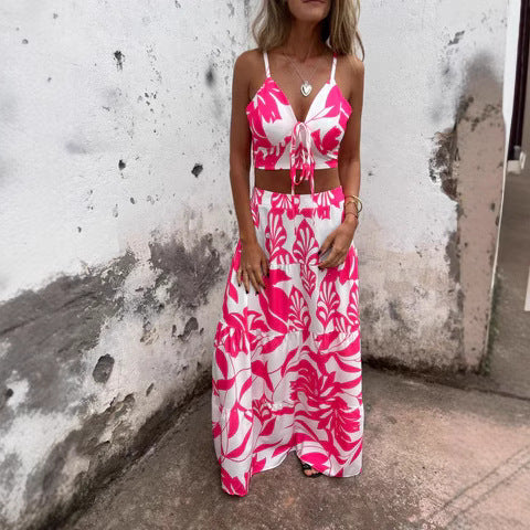 Damer Bohemian Floral To-delt Maxi-Sæt Stilla