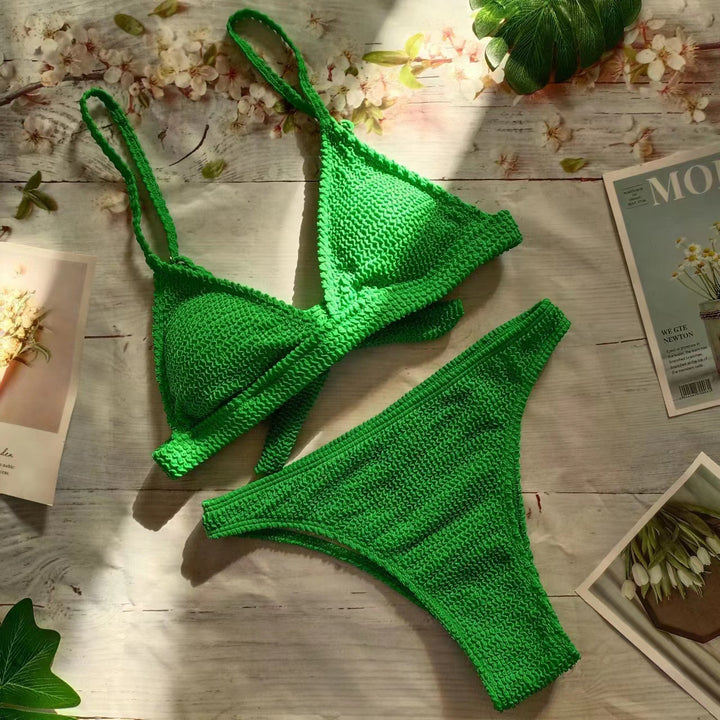 Femme Knotenstruktureret Bralette Bikini-Sæt Stilla