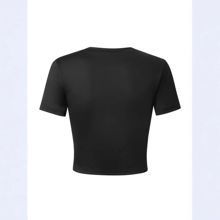 Dame Crop-Top med iøjnefaldende tekst Skovae