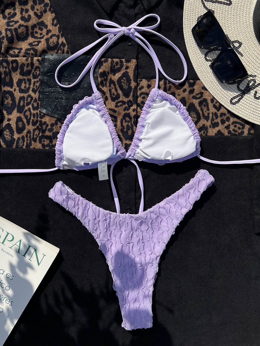 Damebikini med raffinerede volanger og justerbart stropsystem Stilla