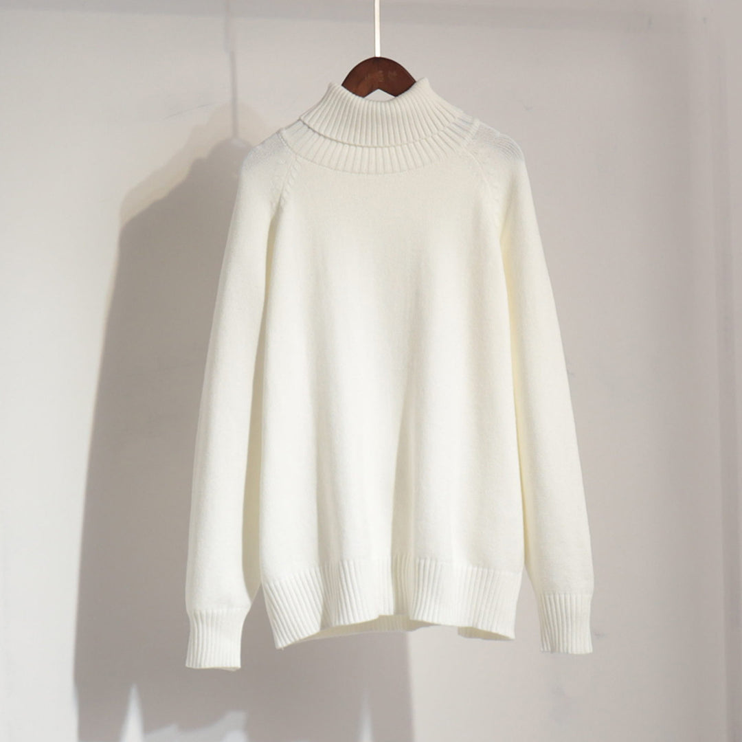 Kvinders strikket sweater med høj krave og afslappet pasform Stilla