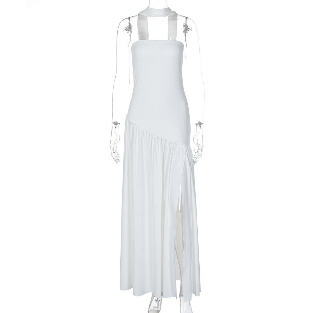 Dame maxikjole med raffineret cut-out-design og asymmetrisk søm Skovae