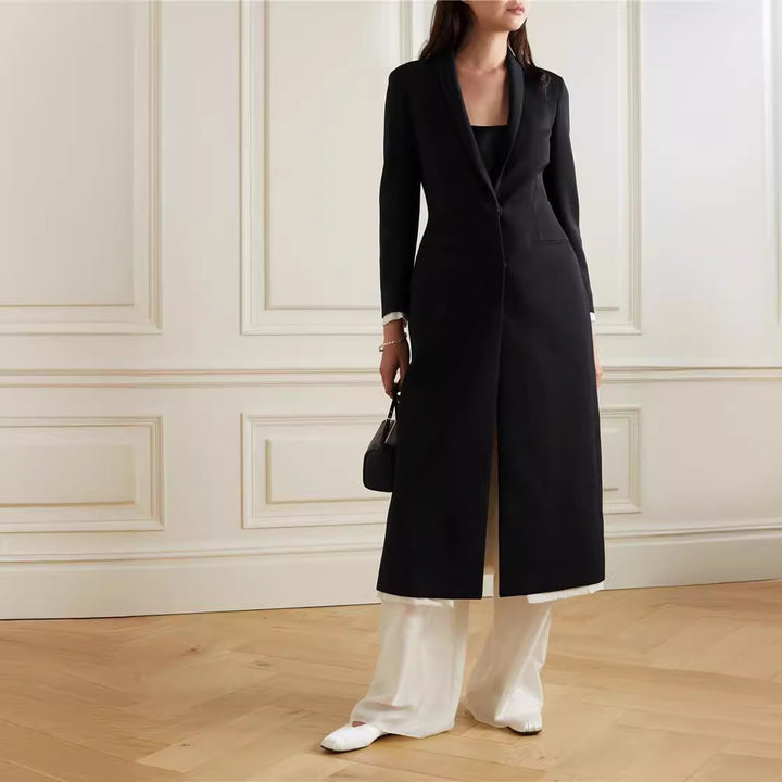 Dame elegant duffel frakke med stilfuld revers Stilla