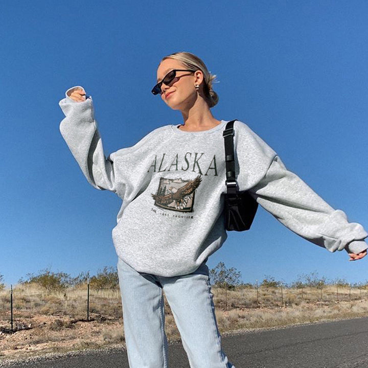 Dame Sporty Sweatshirt med kreativt print Stilla