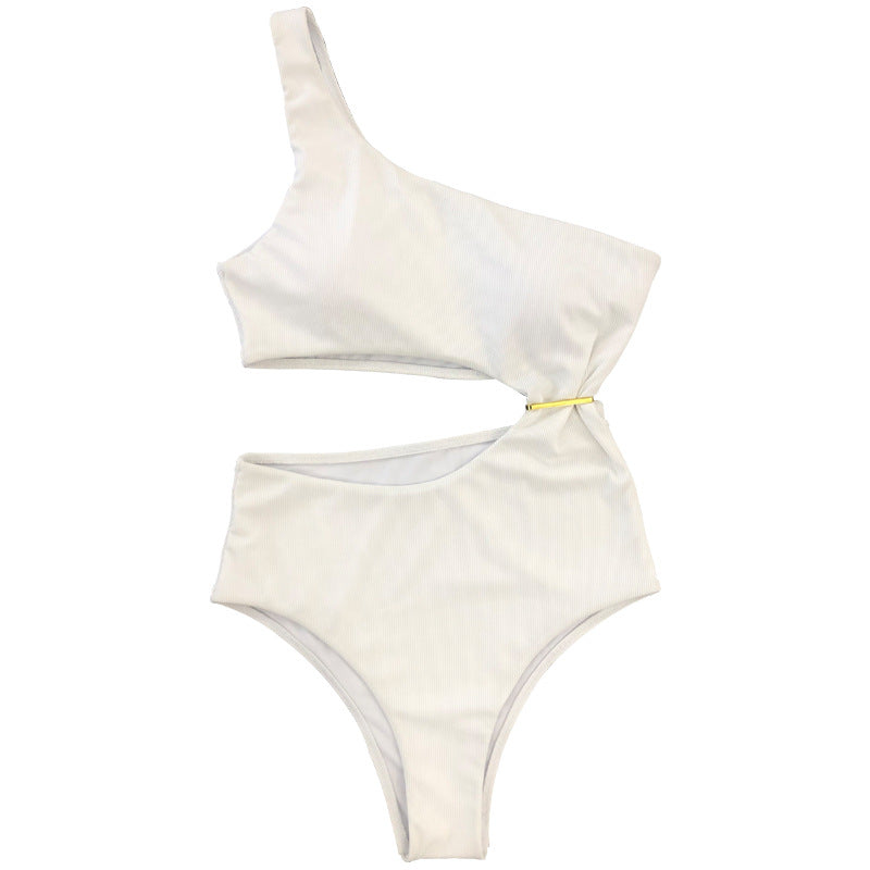 Dame Højskåret Bikini med asymmetrisk Overdel og innovativ Snit Stilla