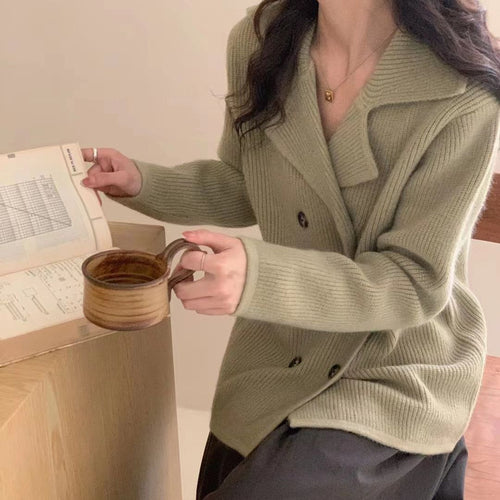 Femme Dobbeltknap Grovstrik Blazer Stilla