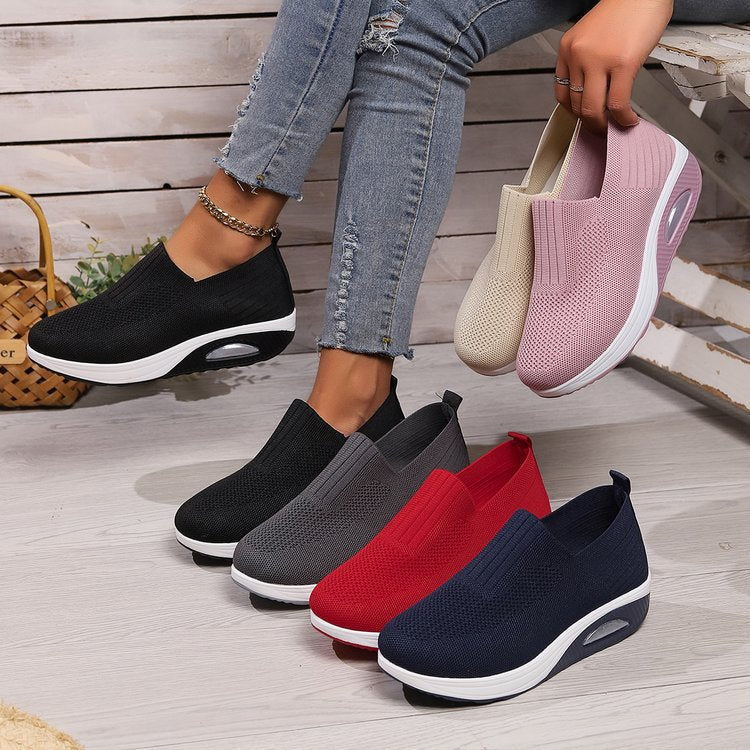 Dame Slip-On Sneakers med åndbar mesh-overflade og stødabsorberende sål Stilla