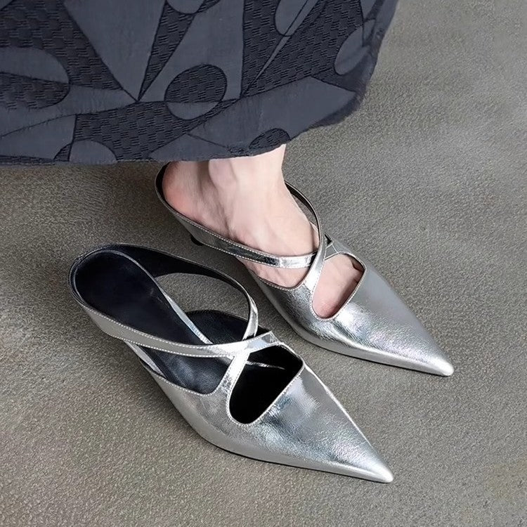 Dame Remme Spids Tå Slingback Sandaler med Udsparingsdesign Stilla