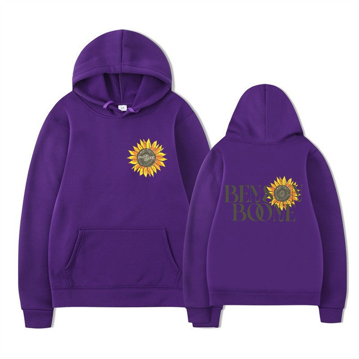 Dame hoodie med blomster grafik design Skovae
