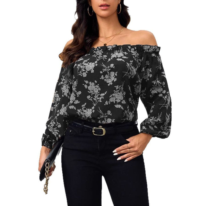 Dame Off-Shoulder Bluse med blomstret design og elastisk bånd Stiila