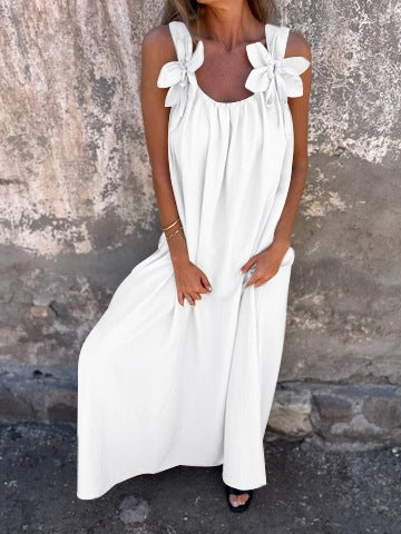 Dame Maxi Kjole med blomstret stropdesign Stilla
