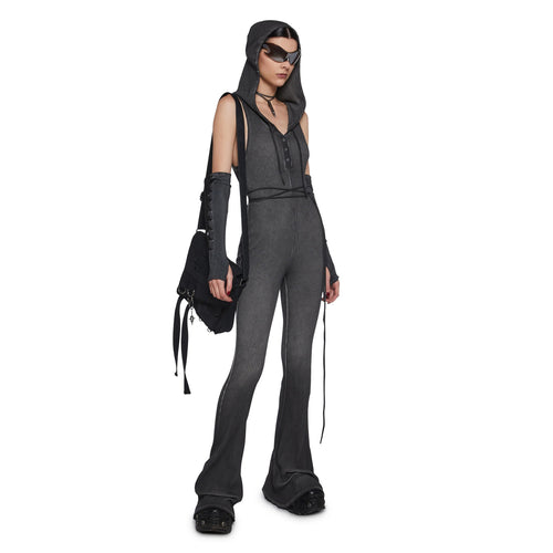 Kvinder's Fitted Jumpsuit med Hætte og Lange Ærmer Stilla