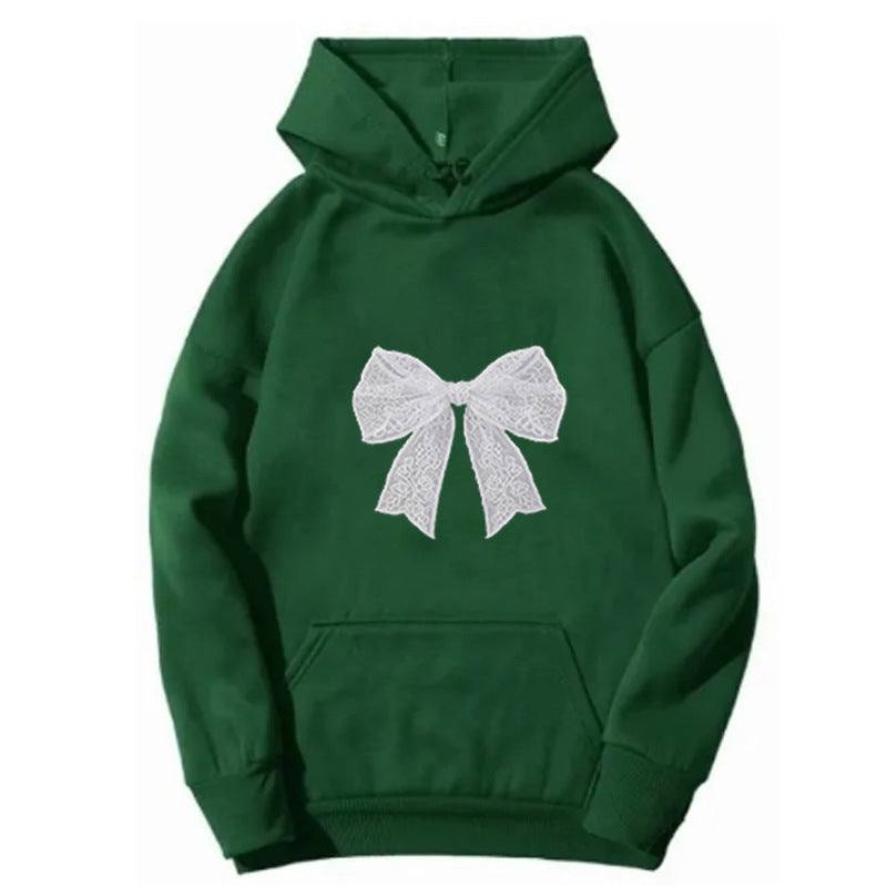 Dame hoodie med elegant blonderdesign Skovae