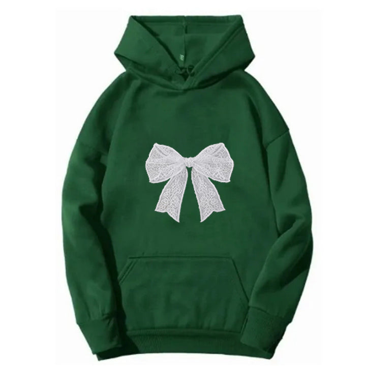 Dame hoodie med elegant blonderdesign Skovae
