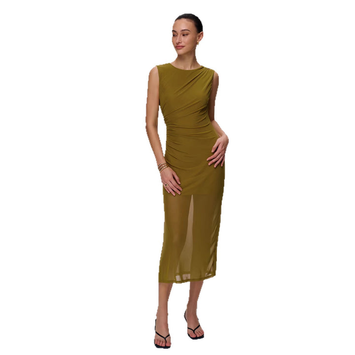 Dame Elegant Wrap Dress med Figurformende Design og Dragende Samlede Elementer Skovae