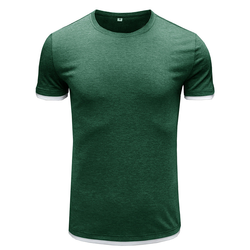 Herrer Basic T-Shirt med kontrasterende ærmer Stilla