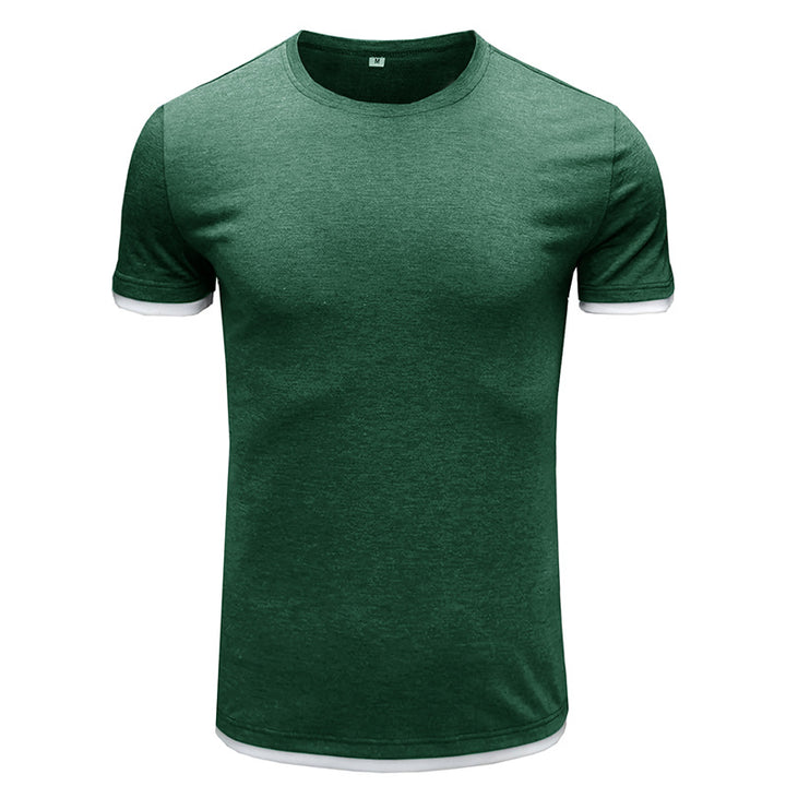 Herrer Basic T-Shirt med kontrasterende ærmer Stilla