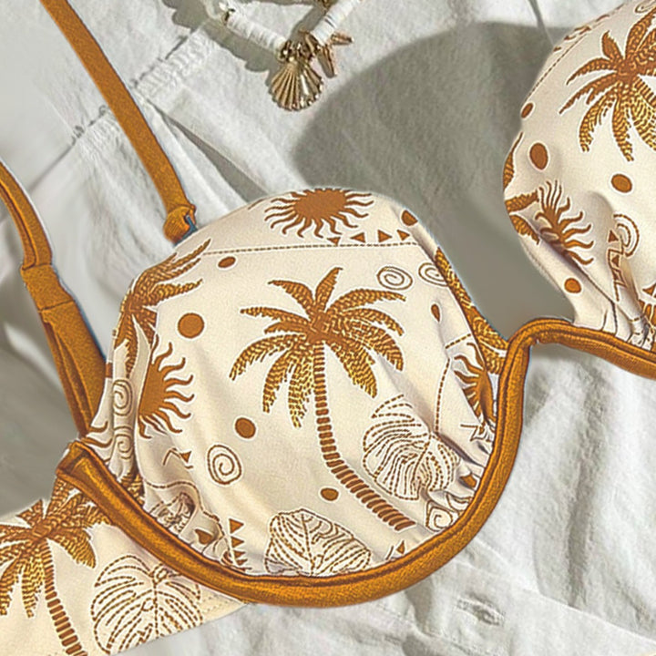 Dame triangel-bikini-sæt med aftagelige stropper og maritime motiver Stilla