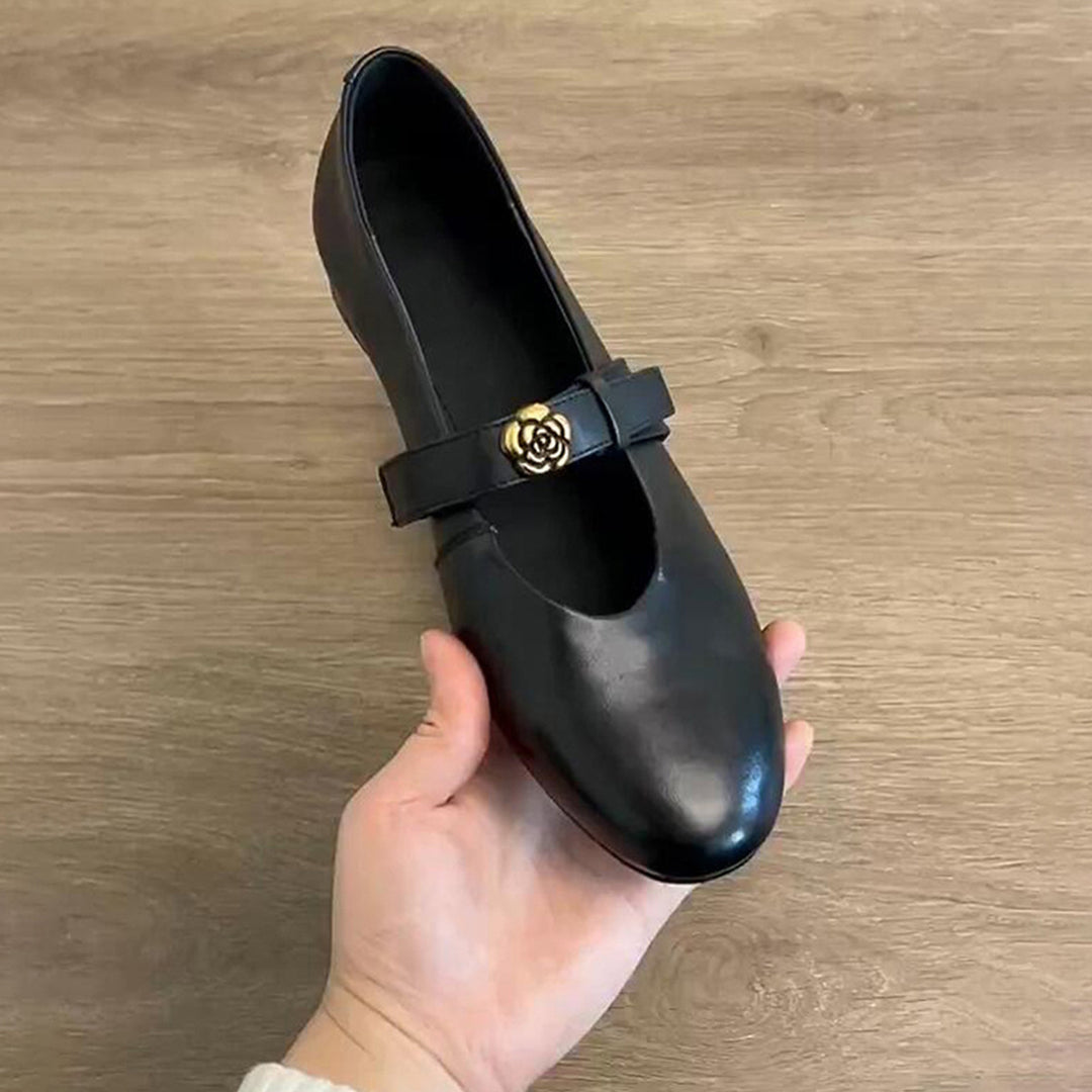 Dame Chic Mary Jane Ballerinas med dekorativ rem Stilla
