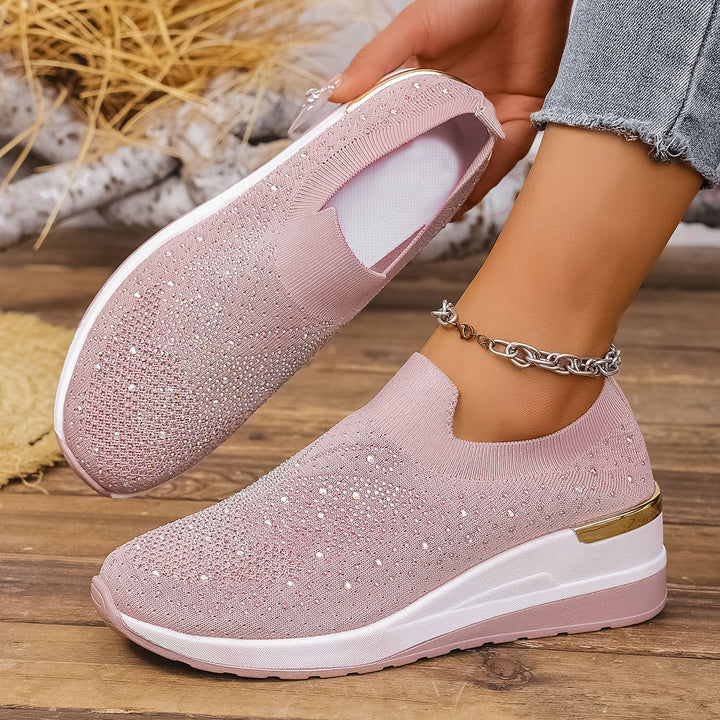 Dame Glitrende Slip-On Sneakers med behagelig sål og elastisk overdel Stilla